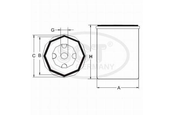 SCT GERMANY Degvielas filtrs ST 6077